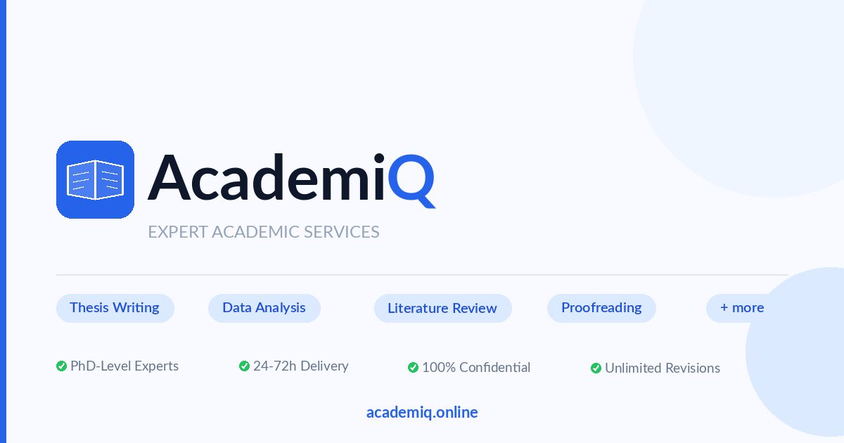 AcademiQ — Expert Academic Research Services: Thesis Writing, Data Analysis & Statistical Support